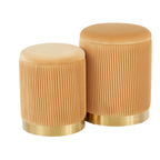 Poufs gigognes plissés contemporains, lot de 2