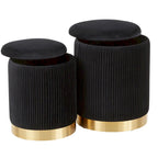 Poufs gigognes plissés contemporains, lot de 2