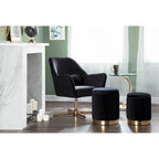 Poufs gigognes plissés contemporains, lot de 2
