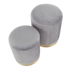 Poufs gigognes plissés contemporains, lot de 2