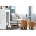 Poufs gigognes plissés contemporains, lot de 2