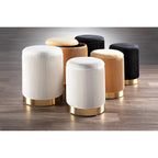 Poufs gigognes plissés contemporains, lot de 2