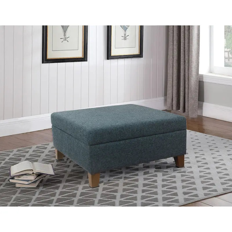 Pouf de rangement de luxe carré de 32 pouces