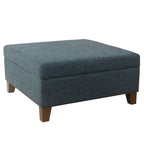 Pouf de rangement de luxe carré de 32 pouces