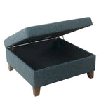 Pouf de rangement de luxe carré de 32 pouces