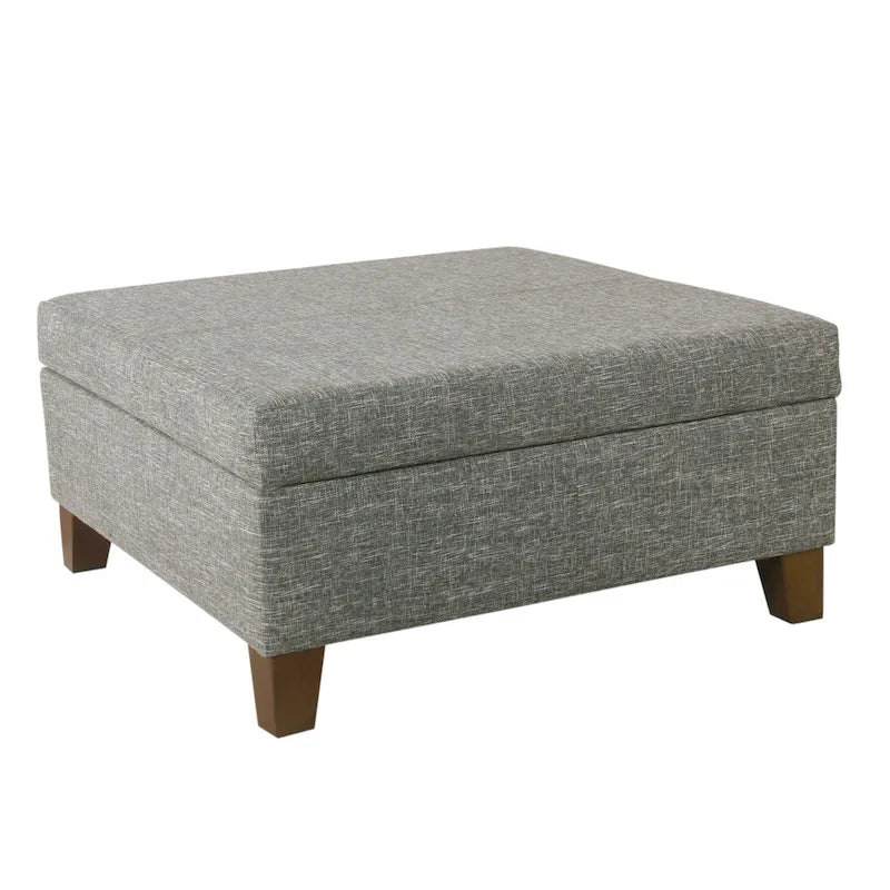 Pouf de rangement de luxe carré de 32 pouces