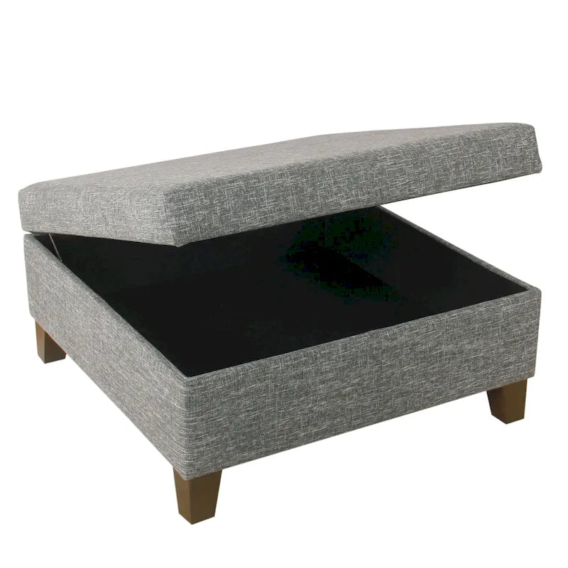 Pouf de rangement de luxe carré de 32 pouces