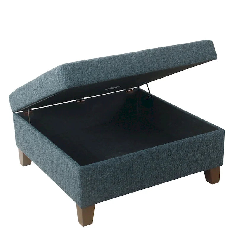 Pouf de rangement de luxe carré de 32 pouces