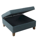 Pouf de rangement de luxe carré de 32 pouces
