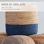 Pouf ottoman/repose-pieds rond en jute ombré