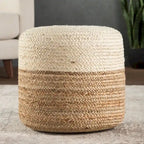 Pouf ottoman/repose-pieds rond en jute ombré