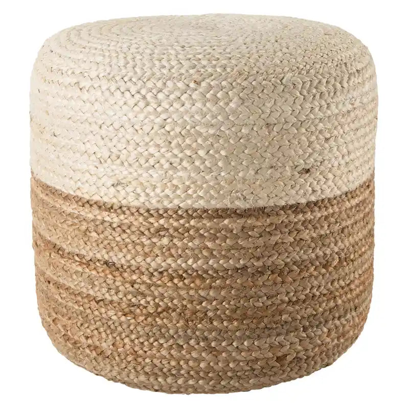 Pouf ottoman/repose-pieds rond en jute ombré
