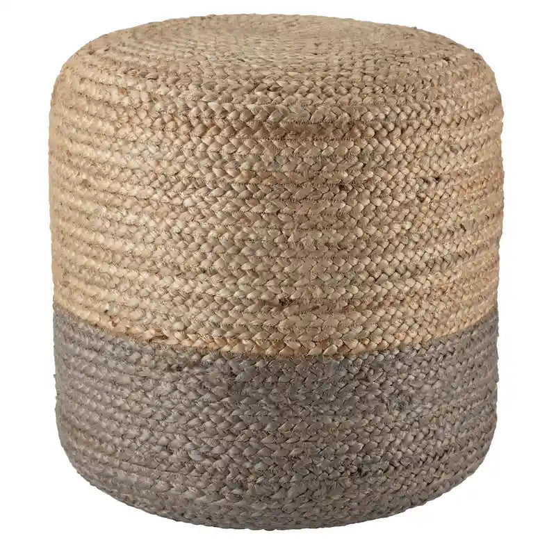 Pouf ottoman/repose-pieds rond en jute ombré