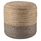 Pouf ottoman/repose-pieds rond en jute ombré