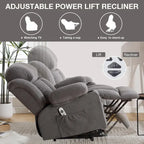 Fauteuils releveurs inclinables, Chaleur et massage, Port USB, Télécommande