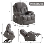 Fauteuils releveurs inclinables, Chaleur et massage, Port USB, Télécommande