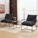 Chaise longue moderne en lin avec coussin souple, cadre en métal, pour salon, chambre et bureau
