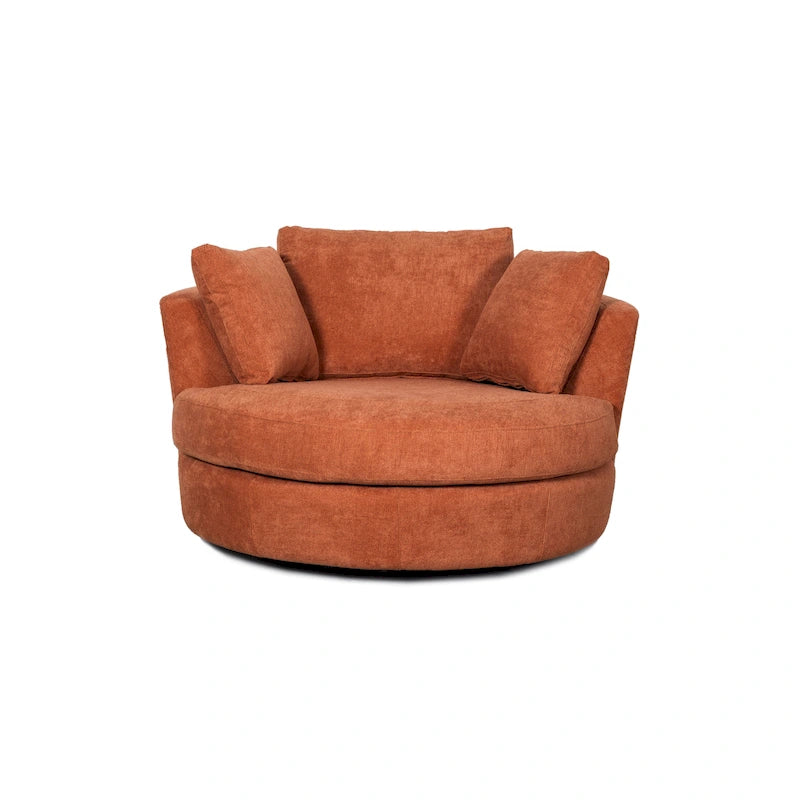 Fauteuil pivotant rond et élégant de 54 pouces, une place et demie