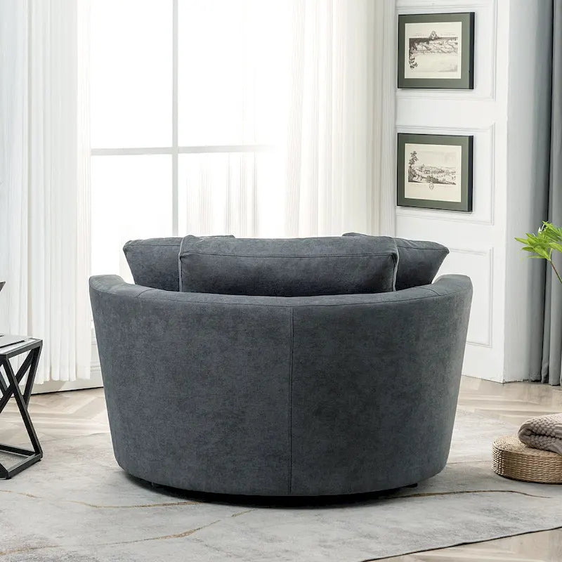Fauteuil pivotant rond et élégant de 54 pouces, une place et demie