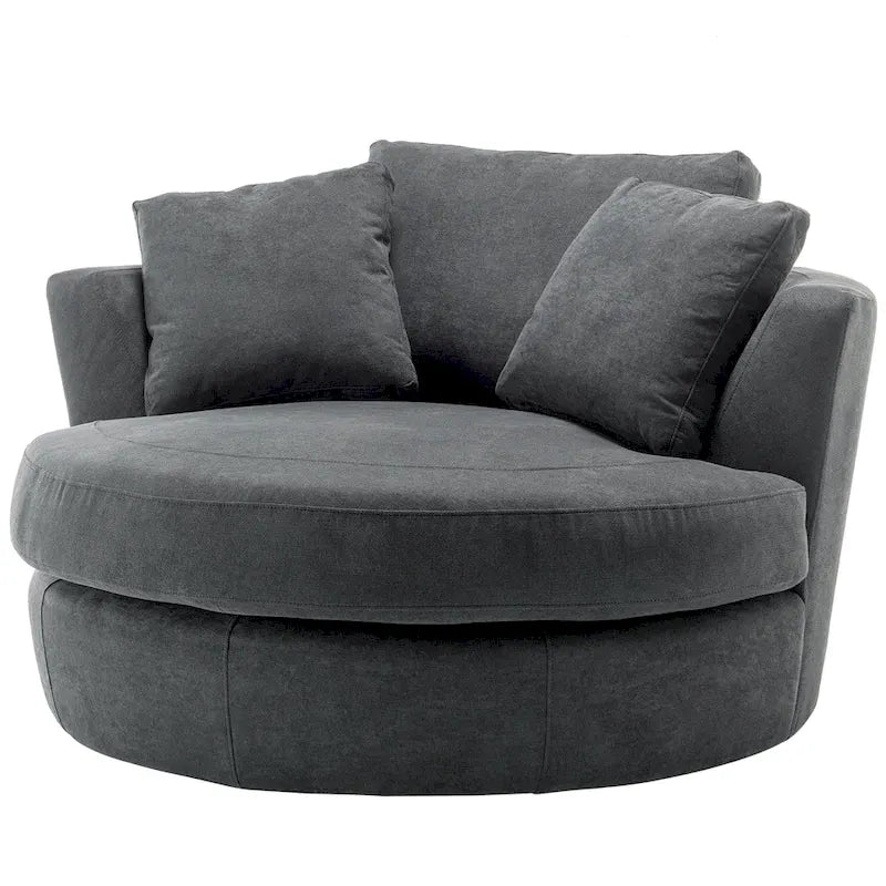 Fauteuil pivotant rond et élégant de 54 pouces, une place et demie