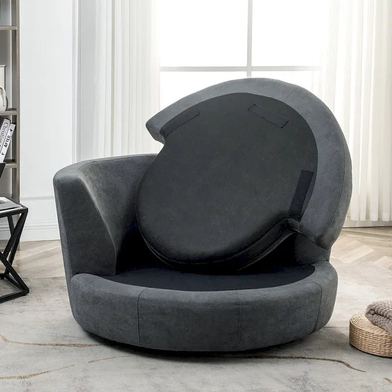 Fauteuil pivotant rond et élégant de 54 pouces, une place et demie