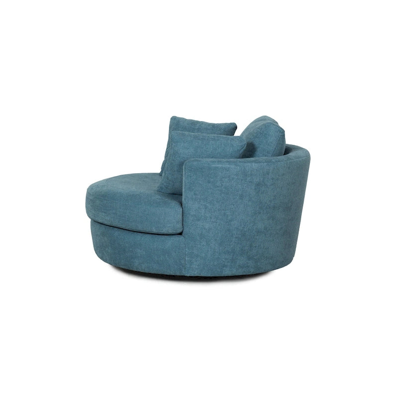Fauteuil pivotant rond et élégant de 54 pouces, une place et demie