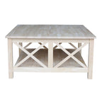 Table basse carrée en bois massif - 36 x 36
