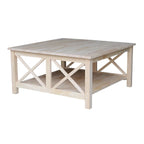 Table basse carrée en bois massif - 36 x 36