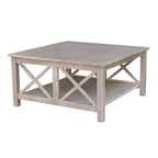 Table basse carrée en bois massif - 36 x 36
