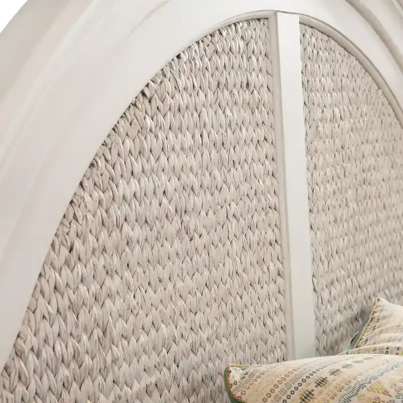 Tête de lit en jonc de mer tressé Dove White
