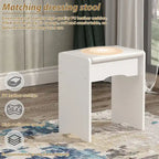 Coiffeuse de 80 cm de large avec tabouret et miroir