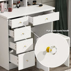 Coiffeuse de 80 cm de large avec tabouret et miroir