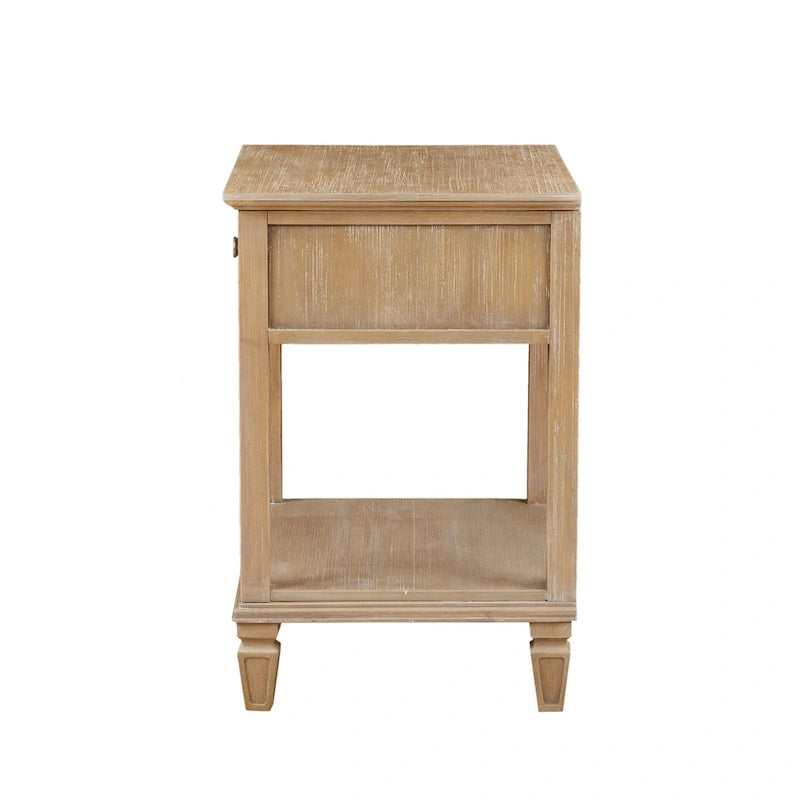 Table de chevet en bois clair naturel
