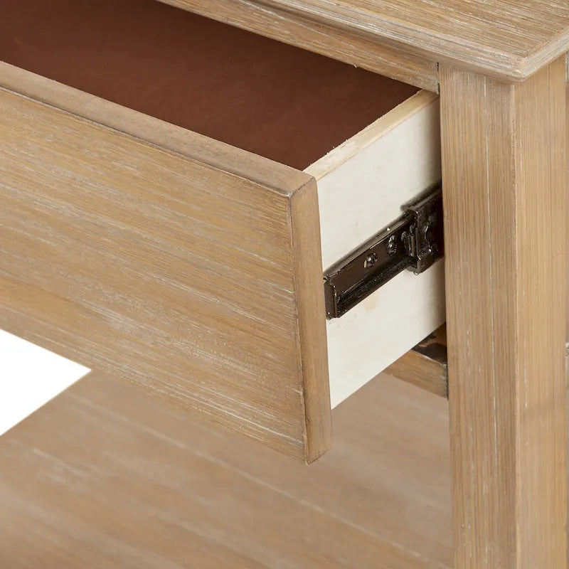 Table de chevet en bois clair naturel