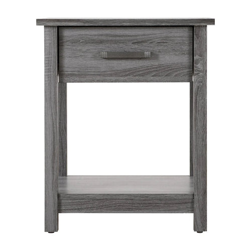 Table de chevet en bois avec 1 tiroir et étagère