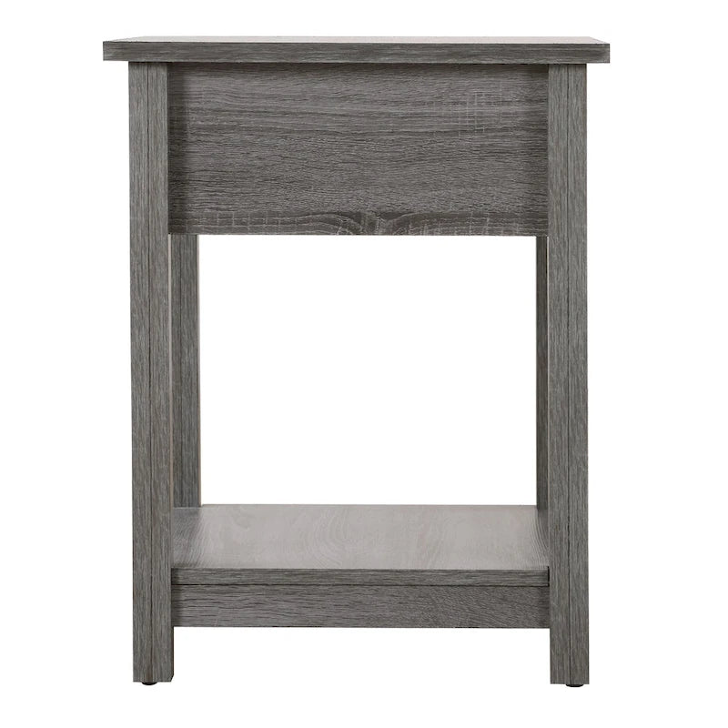 Table de chevet en bois avec 1 tiroir et étagère