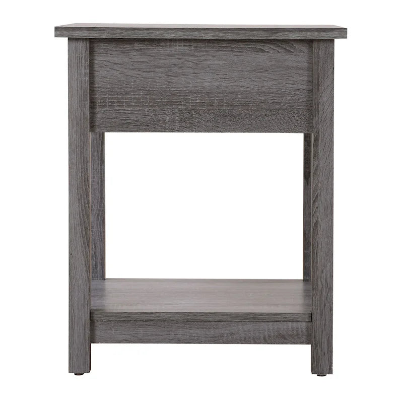 Table de chevet en bois avec 1 tiroir et étagère