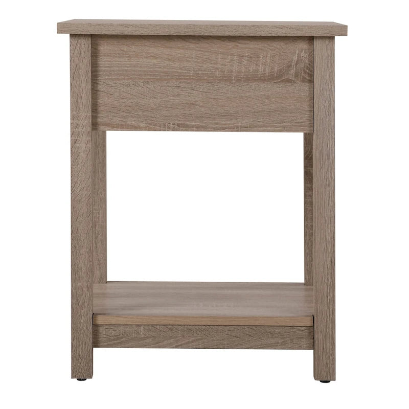Table de chevet en bois avec 1 tiroir et étagère