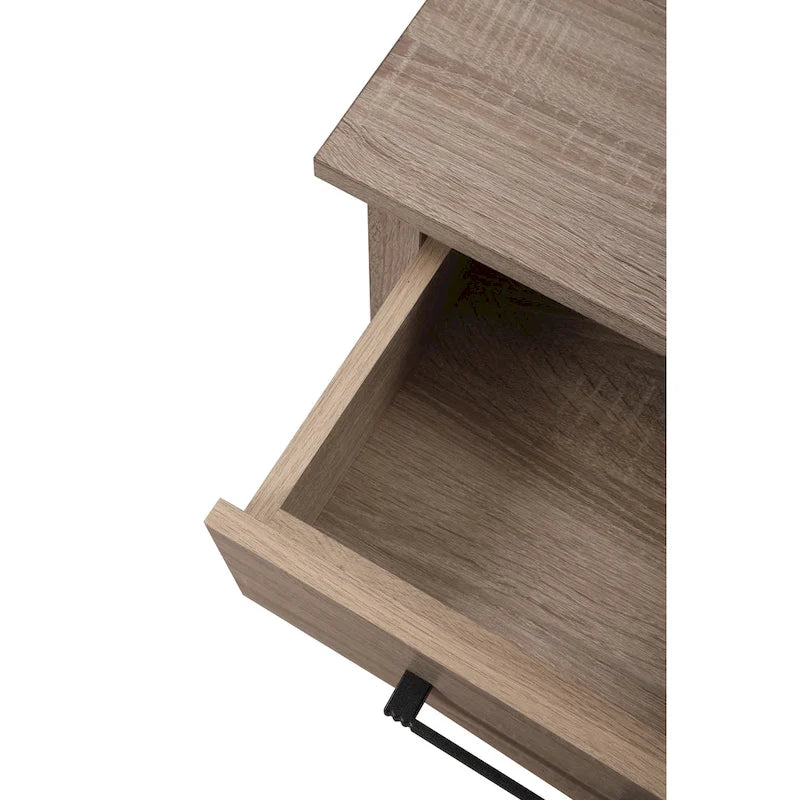 Table de chevet en bois avec 1 tiroir et étagère