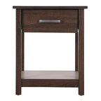 Table de chevet en bois avec 1 tiroir et étagère