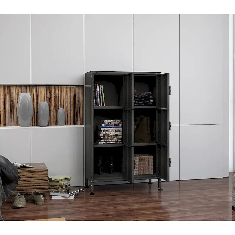 Armoire de rangement métallique à 6 portes