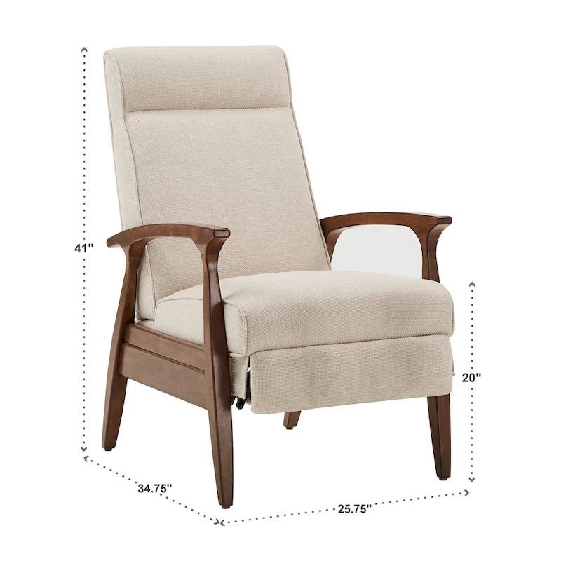 Fauteuil inclinable de style Mid-Century de 25,75 po de large