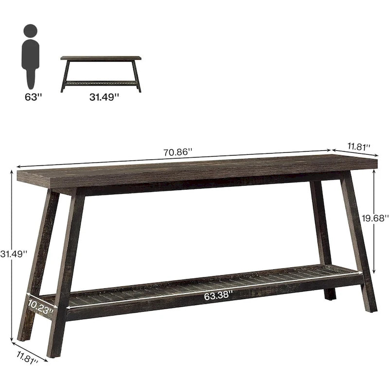 Console de table d'entrée de ferme de 180 cm