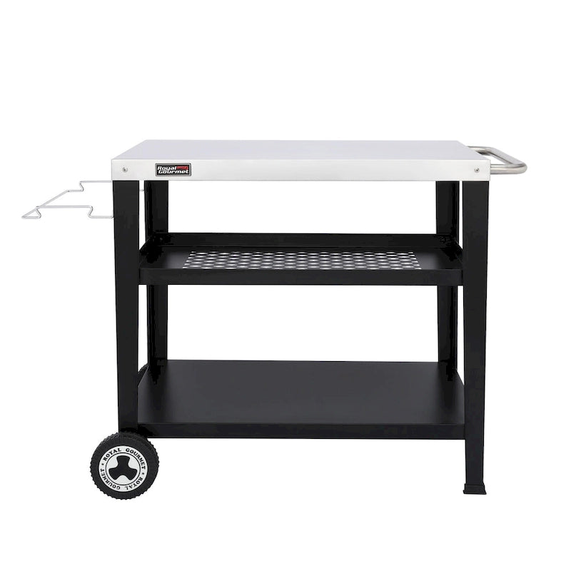 Table de cuisson mobile à 3 étagères avec support de sac poubelle amovible