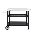 Table de cuisson mobile à 3 étagères avec support de sac poubelle amovible