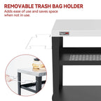 Table de cuisson mobile à 3 étagères avec support de sac poubelle amovible