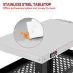 Table de cuisson mobile à 3 étagères avec support de sac poubelle amovible