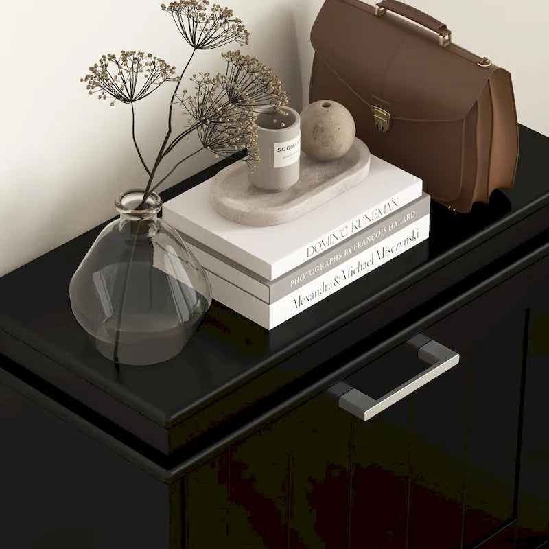 Meuble à chaussures pour entrée, étagère à chaussures étroite avec 3 tiroirs basculants et étagères réglables