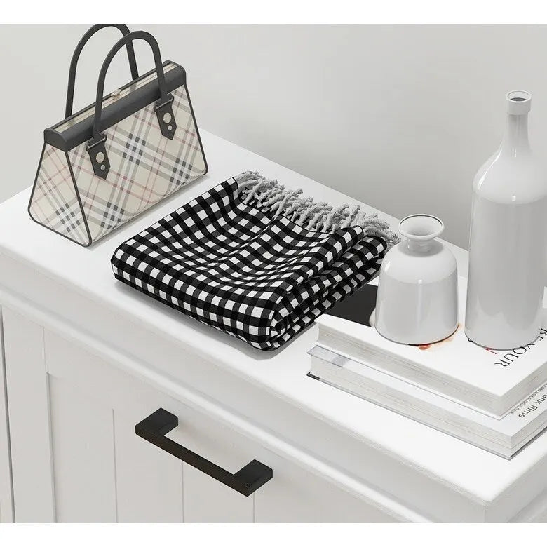 Meuble à chaussures pour entrée, étagère à chaussures étroite avec 3 tiroirs basculants et étagères réglables