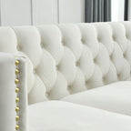Canapé d'angle en velours de 208 cm, canapé d'angle en forme de L, canapé d'angle 5 places avec 3 coussins pour salon, chambre, appartement.
